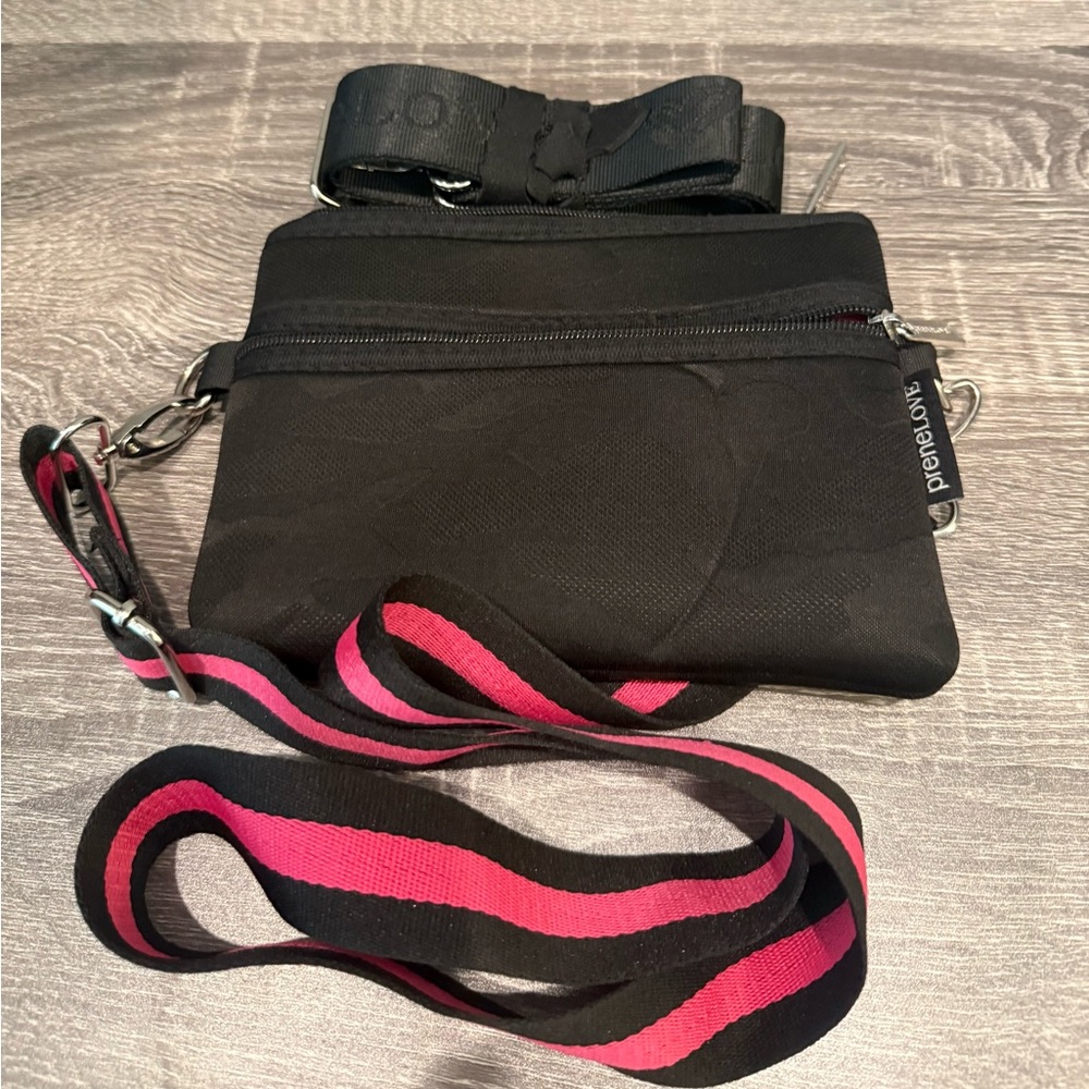 Black Camo and Pink Crossbody Bag with Adjustable Strap